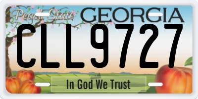 GA license plate CLL9727