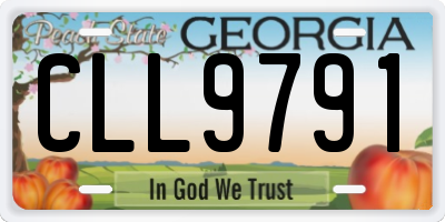 GA license plate CLL9791