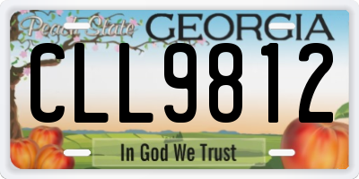 GA license plate CLL9812