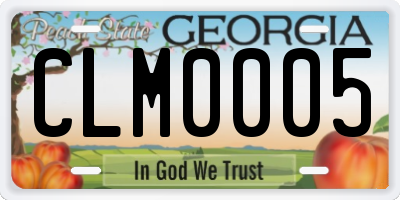 GA license plate CLM0005
