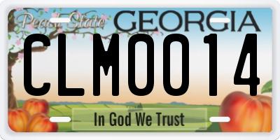 GA license plate CLM0014