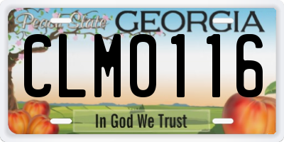 GA license plate CLM0116