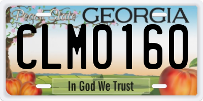 GA license plate CLM0160