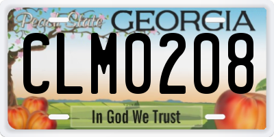GA license plate CLM0208