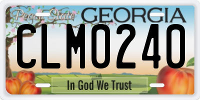GA license plate CLM0240