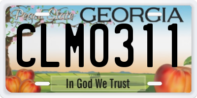 GA license plate CLM0311