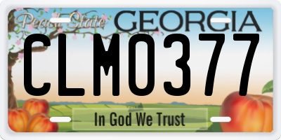 GA license plate CLM0377