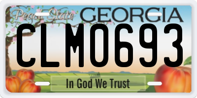 GA license plate CLM0693