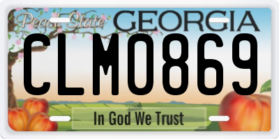 GA license plate CLM0869