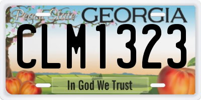 GA license plate CLM1323