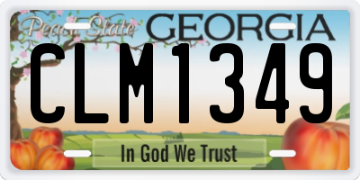 GA license plate CLM1349
