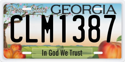 GA license plate CLM1387