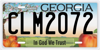 GA license plate CLM2072