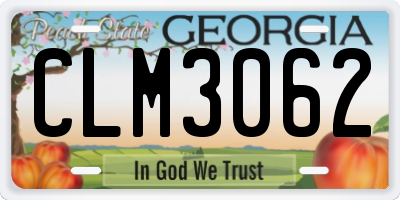 GA license plate CLM3062