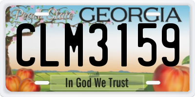 GA license plate CLM3159