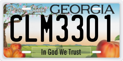 GA license plate CLM3301