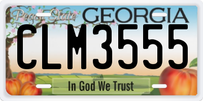 GA license plate CLM3555