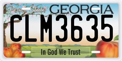 GA license plate CLM3635