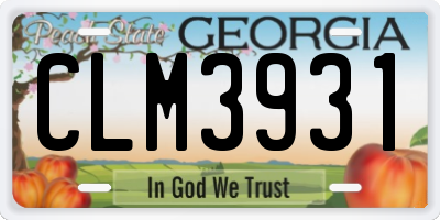 GA license plate CLM3931
