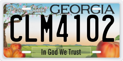 GA license plate CLM4102