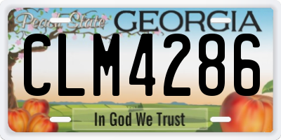 GA license plate CLM4286