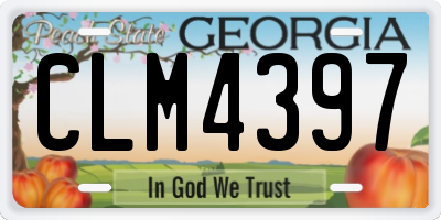 GA license plate CLM4397