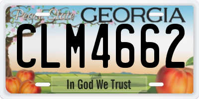 GA license plate CLM4662