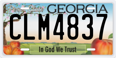 GA license plate CLM4837