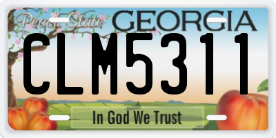 GA license plate CLM5311