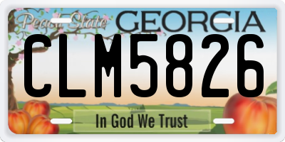 GA license plate CLM5826