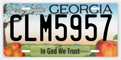 GA license plate CLM5957