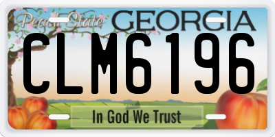 GA license plate CLM6196