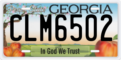 GA license plate CLM6502