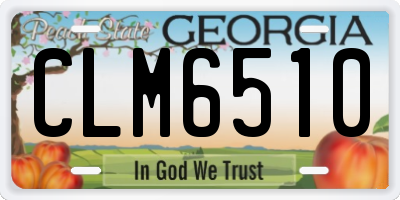 GA license plate CLM6510