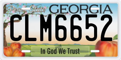 GA license plate CLM6652