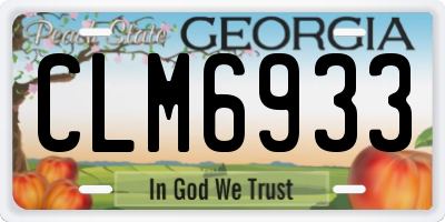 GA license plate CLM6933