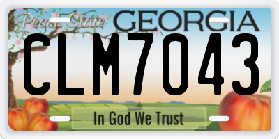 GA license plate CLM7043