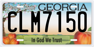 GA license plate CLM7150