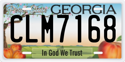 GA license plate CLM7168