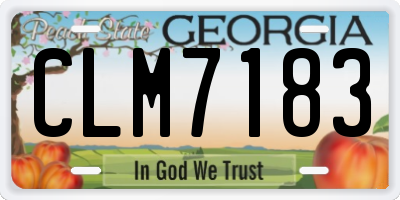 GA license plate CLM7183