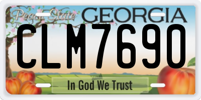 GA license plate CLM7690