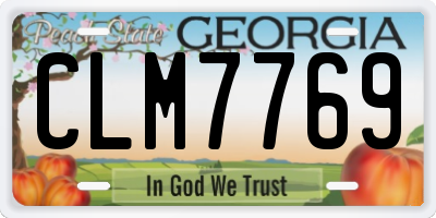 GA license plate CLM7769