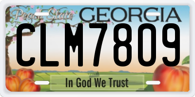 GA license plate CLM7809
