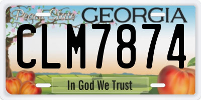 GA license plate CLM7874