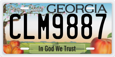 GA license plate CLM9887