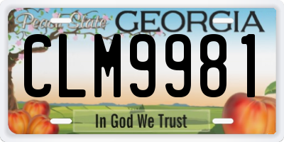 GA license plate CLM9981