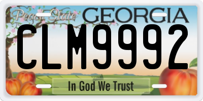 GA license plate CLM9992