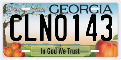 GA license plate CLN0143