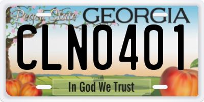 GA license plate CLN0401