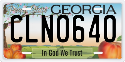 GA license plate CLN0640
